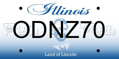 ODNZ70 Illinois License Plate