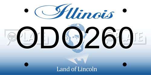 ODO260 Illinois License Plate