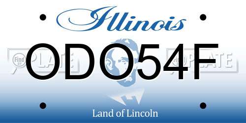 ODO54F Illinois License Plate