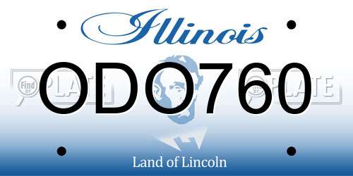 ODO760 Illinois License Plate