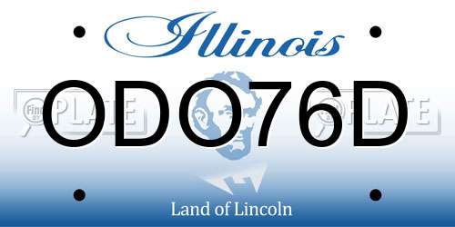 ODO76D Illinois License Plate