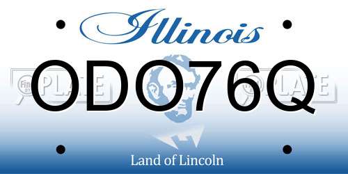 ODO76Q Illinois License Plate