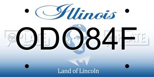ODO84F Illinois License Plate