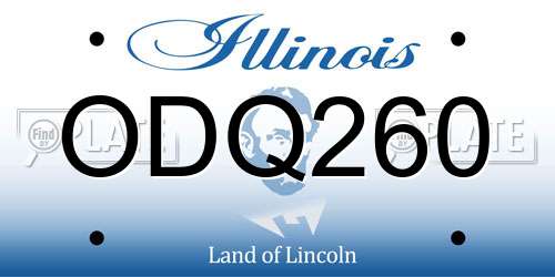 ODQ260 Illinois License Plate