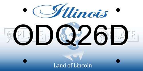 ODQ26D Illinois License Plate