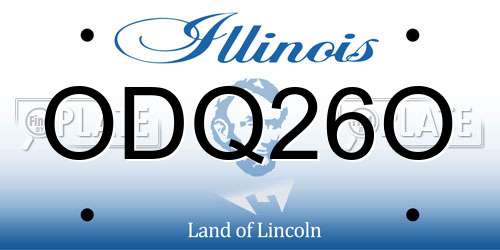 ODQ26O Illinois License Plate
