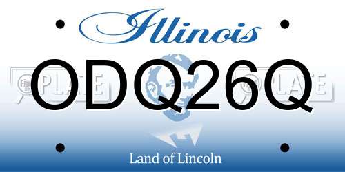 ODQ26Q Illinois License Plate