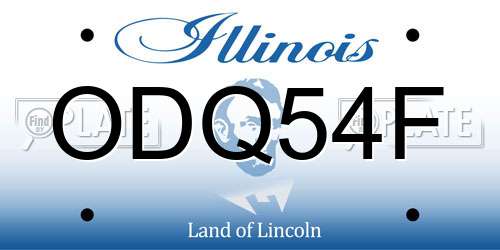ODQ54F Illinois License Plate