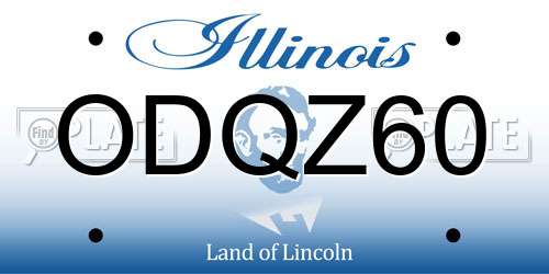 ODQZ60 Illinois License Plate