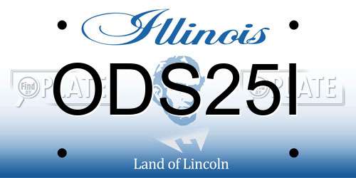 ODS25I Illinois License Plate