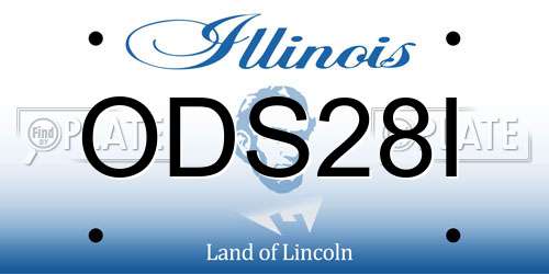 ODS28I Illinois License Plate