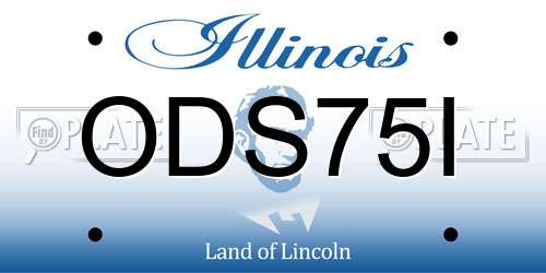 ODS75I Illinois License Plate