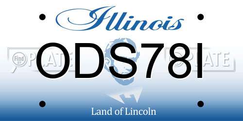 ODS78I Illinois License Plate