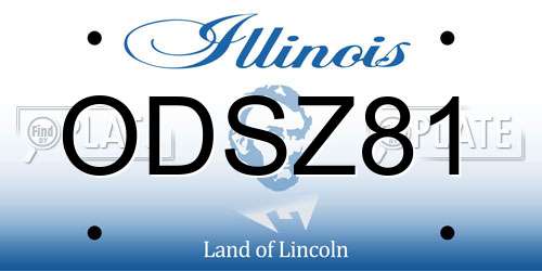 ODSZ81 Illinois License Plate