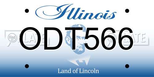 ODT566 Illinois License Plate