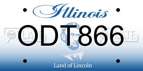ODT866 Illinois License Plate