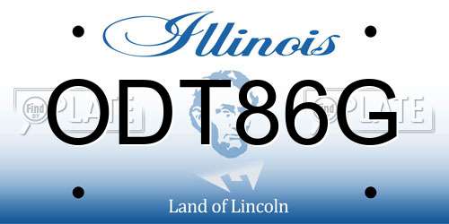 ODT86G Illinois License Plate