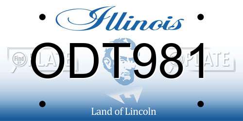 ODT981 Illinois License Plate