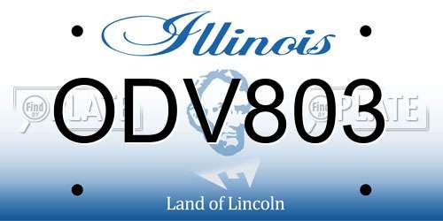 ODV803 Illinois License Plate