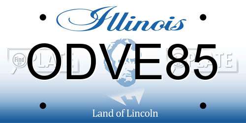 ODVE85 Illinois License Plate