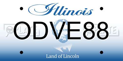ODVE88 Illinois License Plate