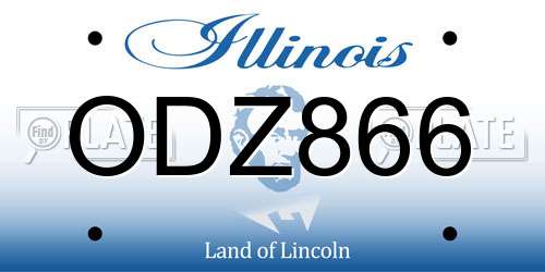 ODZ866 Illinois License Plate