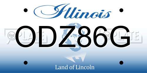 ODZ86G Illinois License Plate