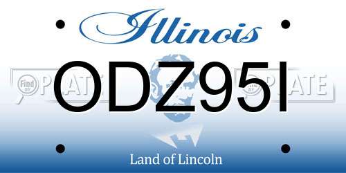 ODZ95I Illinois License Plate