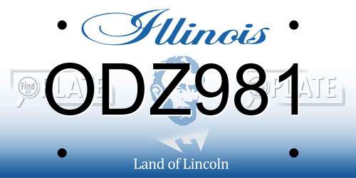ODZ981 Illinois License Plate