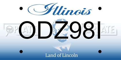 ODZ98I Illinois License Plate