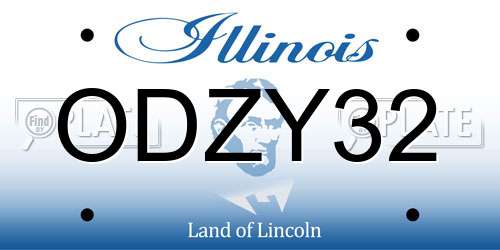 ODZY32 Illinois License Plate