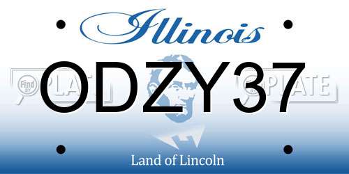 ODZY37 Illinois License Plate