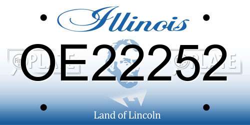 OE22252 Illinois License Plate
