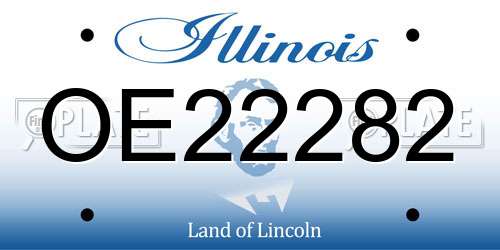 OE22282 Illinois License Plate