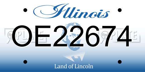 OE22674 Illinois License Plate