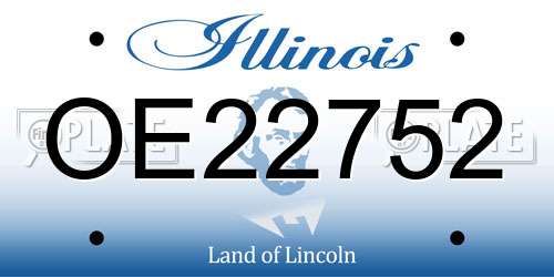OE22752 Illinois License Plate