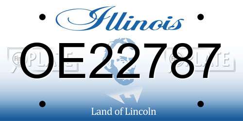 OE22787 Illinois License Plate