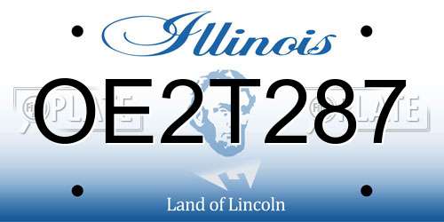 OE2T287 Illinois License Plate
