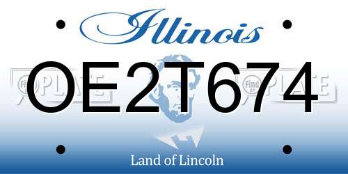 OE2T674 Illinois License Plate