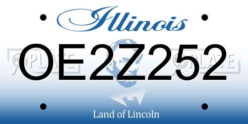 OE2Z252 Illinois License Plate