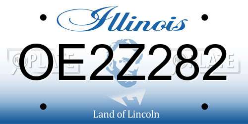 OE2Z282 Illinois License Plate