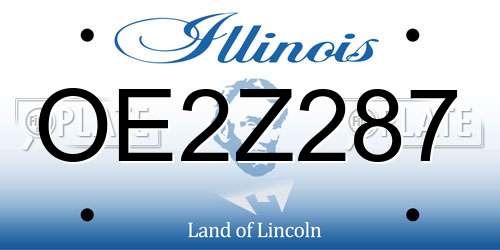OE2Z287 Illinois License Plate