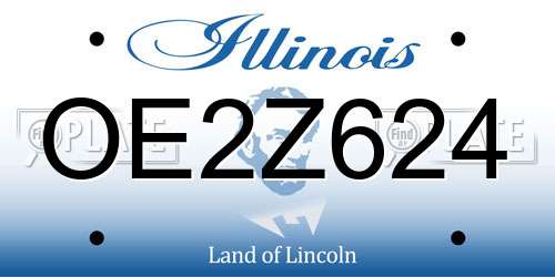 OE2Z624 Illinois License Plate
