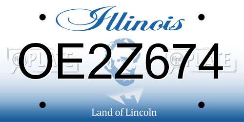 OE2Z674 Illinois License Plate