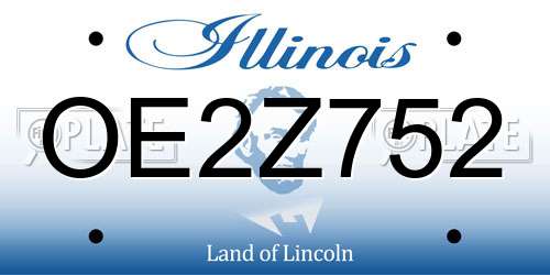 OE2Z752 Illinois License Plate