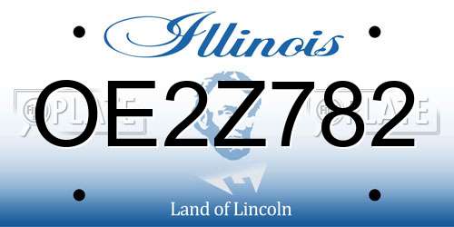 OE2Z782 Illinois License Plate