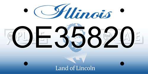OE35820 Illinois License Plate