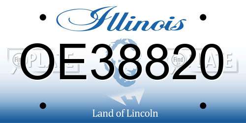 OE38820 Illinois License Plate
