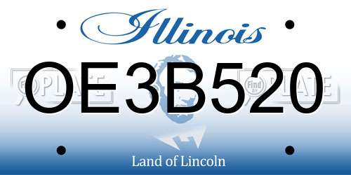 OE3B520 Illinois License Plate