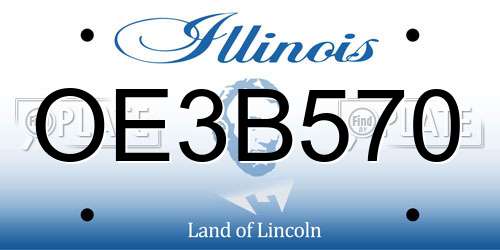 OE3B570 Illinois License Plate